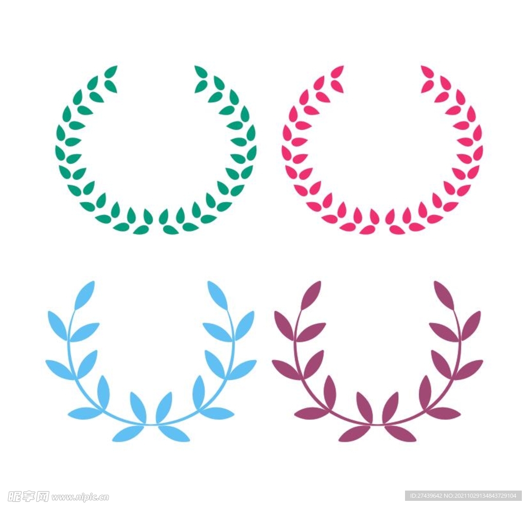 矢量花环 绿叶花环