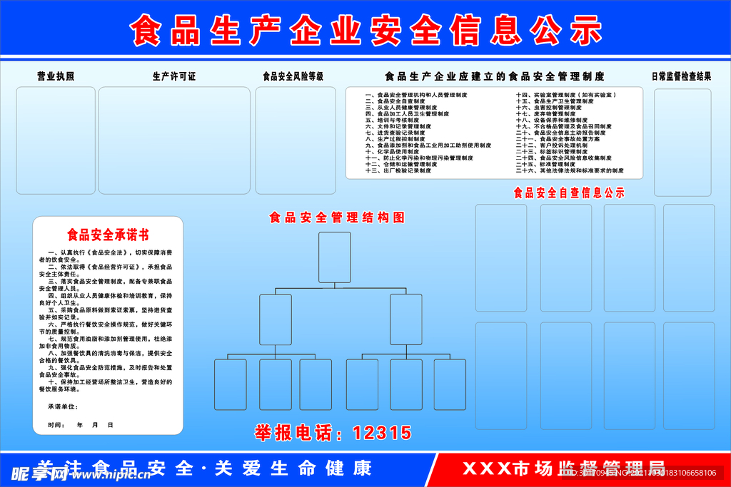 食品生产企业安全信息公示栏