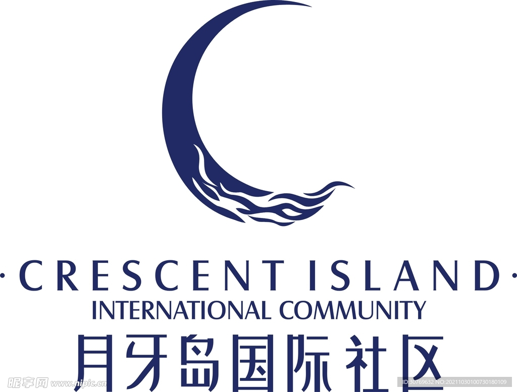 月牙岛国际社区标识logo矢量