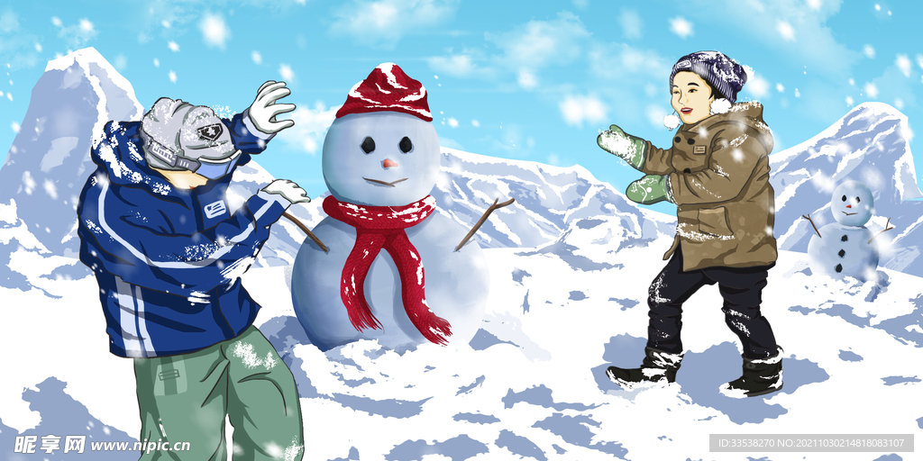 雪人插画