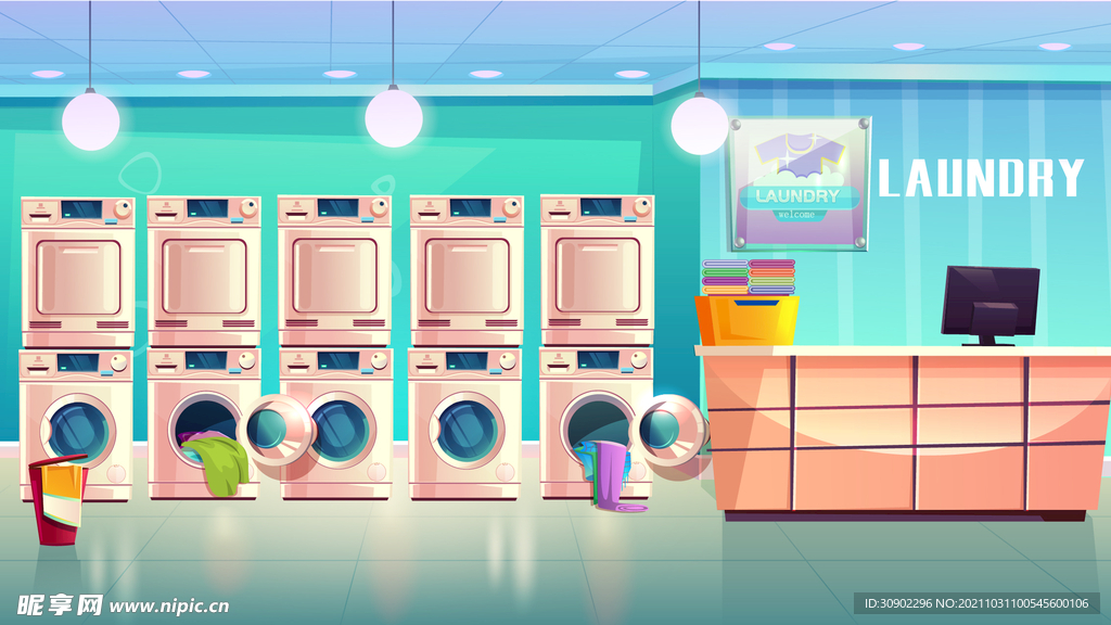 洗衣店插画