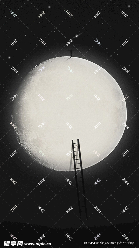 创意月球海报图片