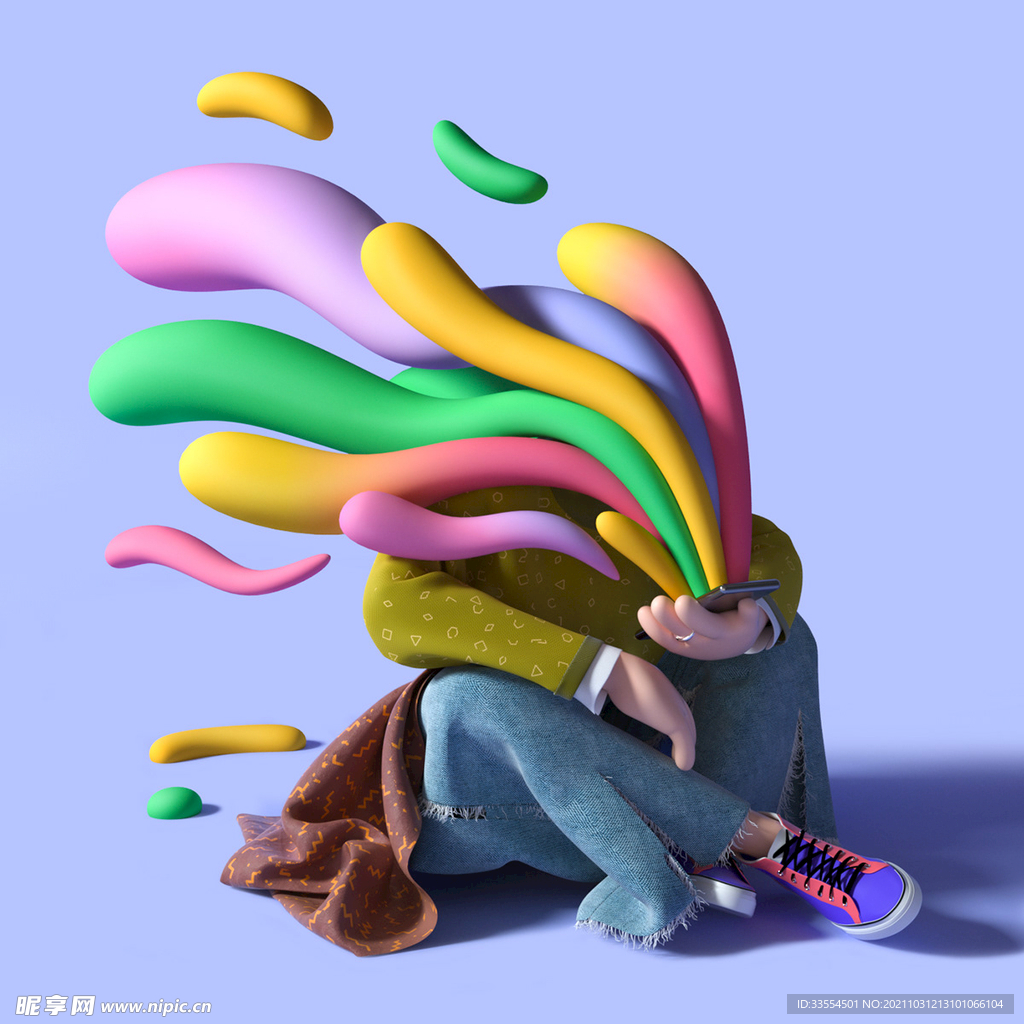 C4D人物 卡通 