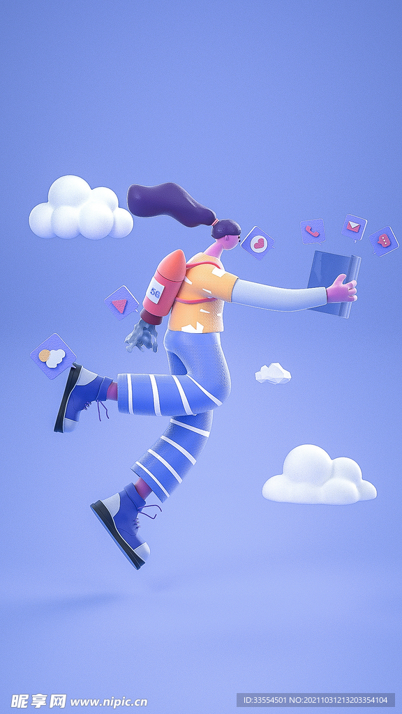 C4D人物 卡通 女