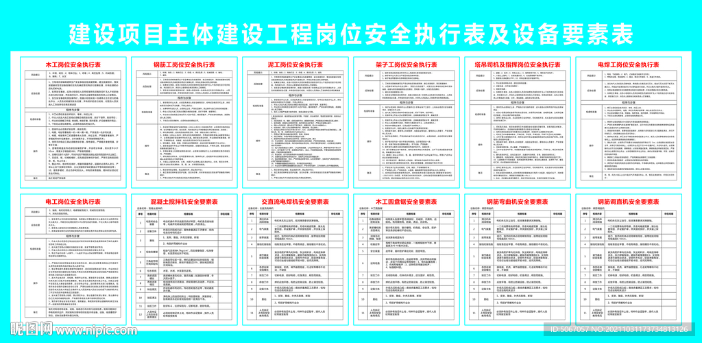 安全执行表 设备要素表