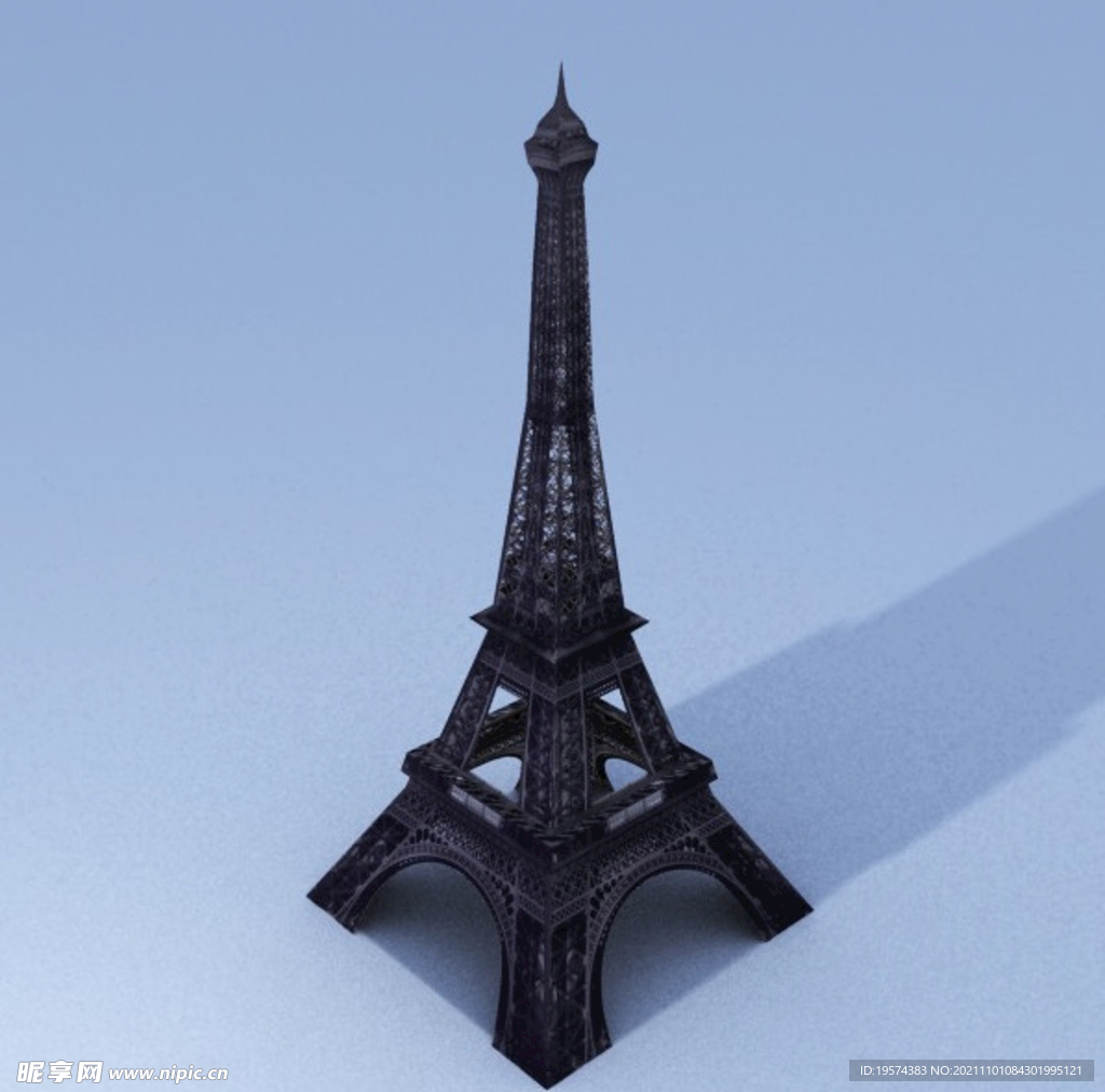 C4D模型埃菲尔铁塔建筑