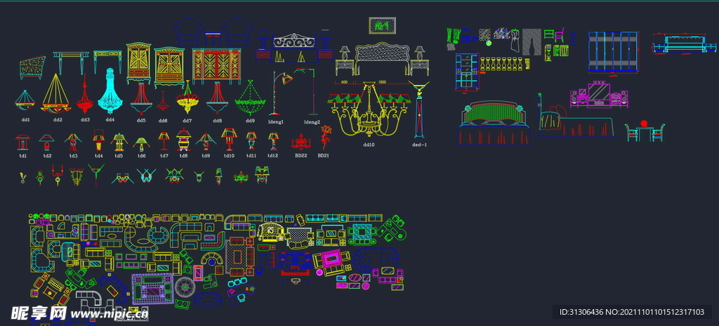 家具cad图块