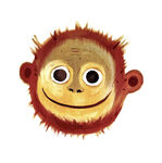 手绘矢量图猴子水彩头像