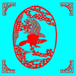 鹰与松树剪纸