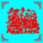 乐器表演剪纸