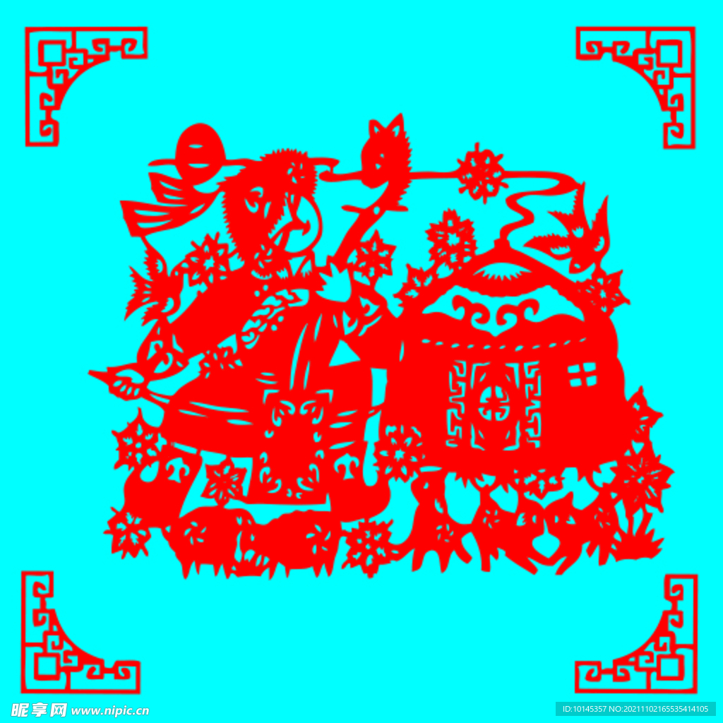 乐器表演剪纸