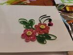 衍纸作品2朵粉色花