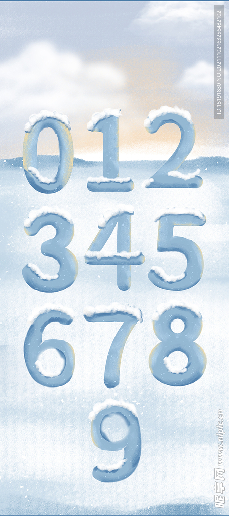 雪花冰冻数字图片素材