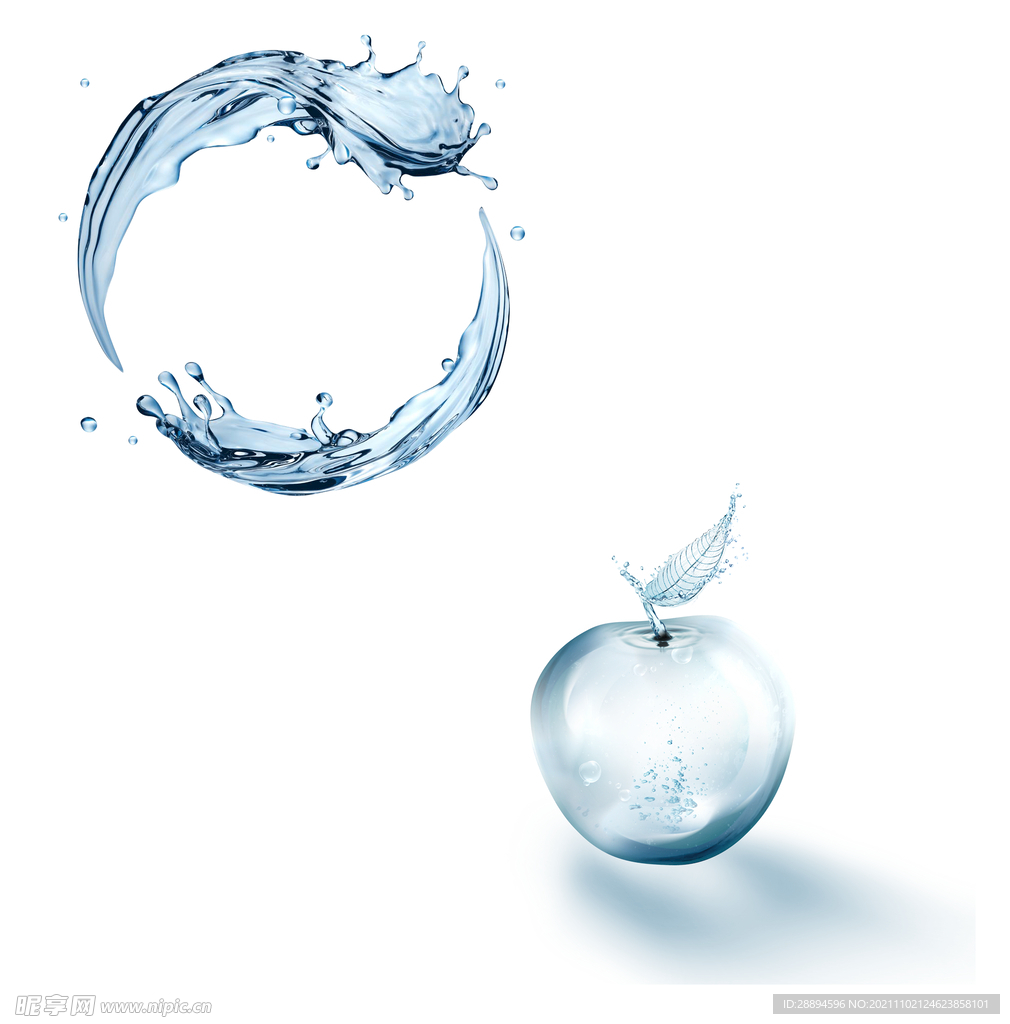 装饰动感水环水 色 苹果 气泡