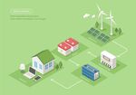 绿色风力发电环保新能源插画格式