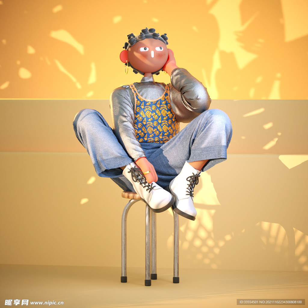 C4D 卡通 人物 男孩 