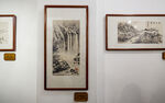山水镜框画
