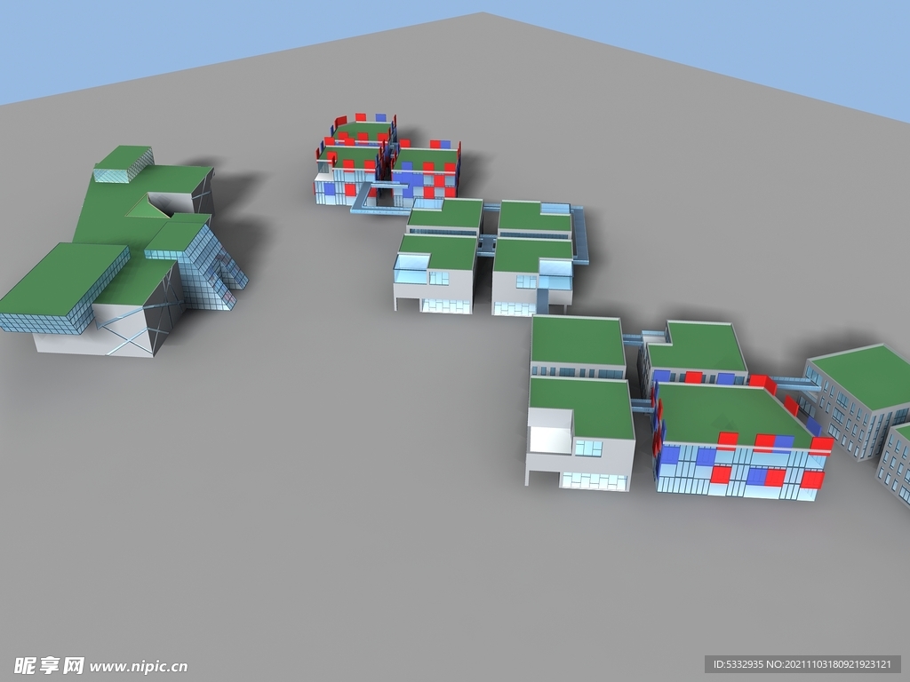 工业学校医院园区建筑模块