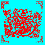 鸡年大吉剪纸