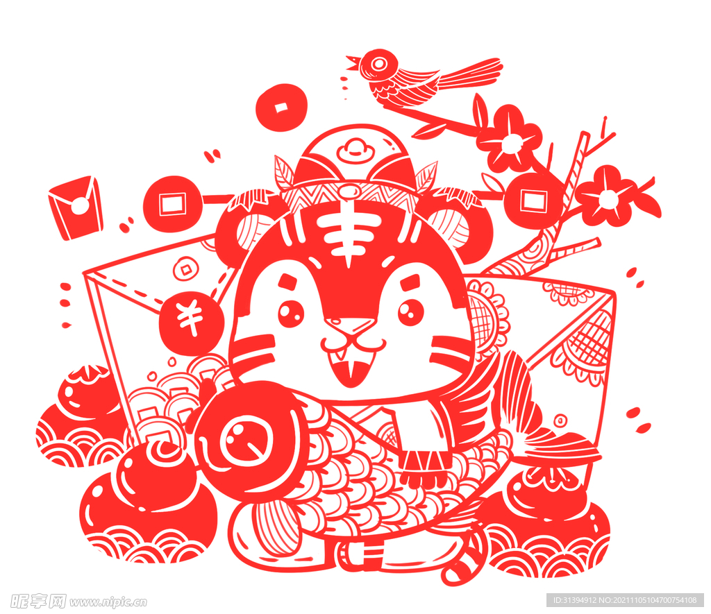 虎年窗花