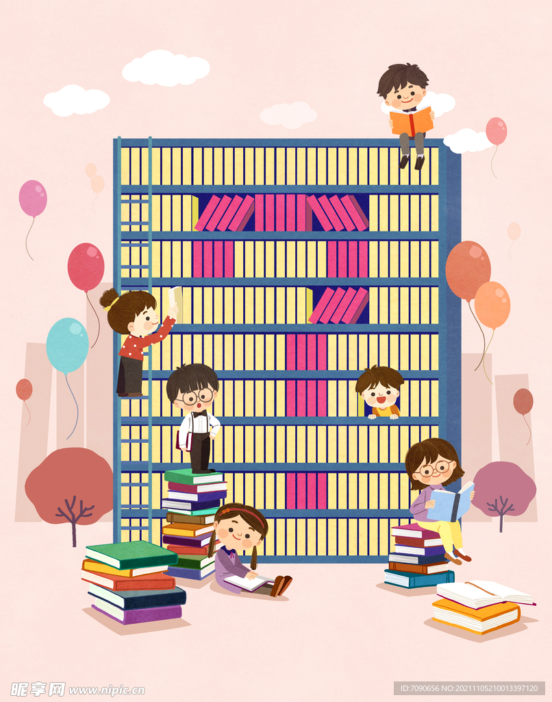 手绘卡通教育插画   