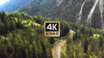 航拍远山林间公路
