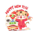2022虎年春节新年喜庆舞狮