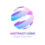 空心球体抽象logo