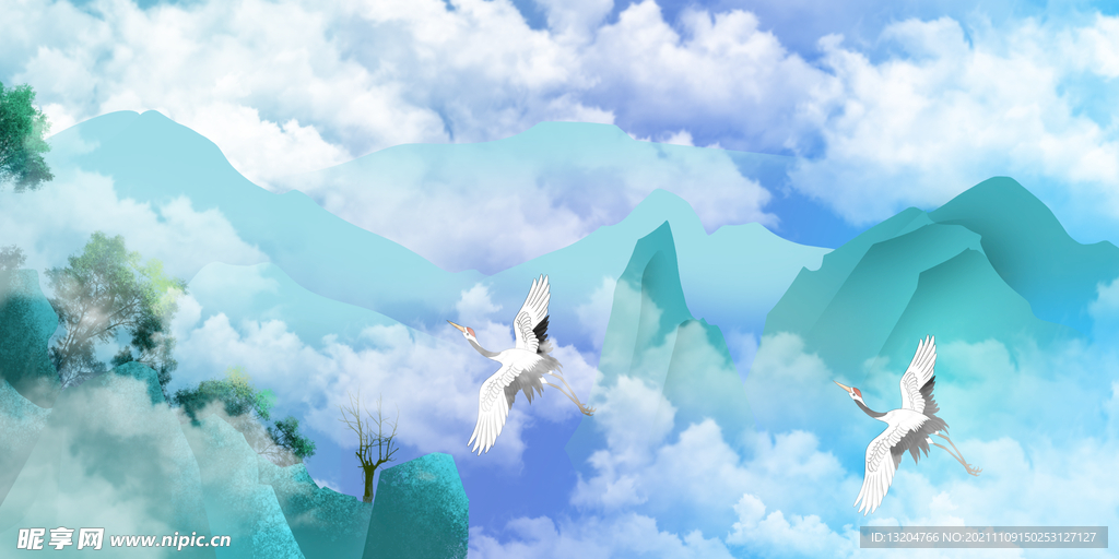 中式水墨山水装饰画 