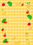 黄色水果方格背景