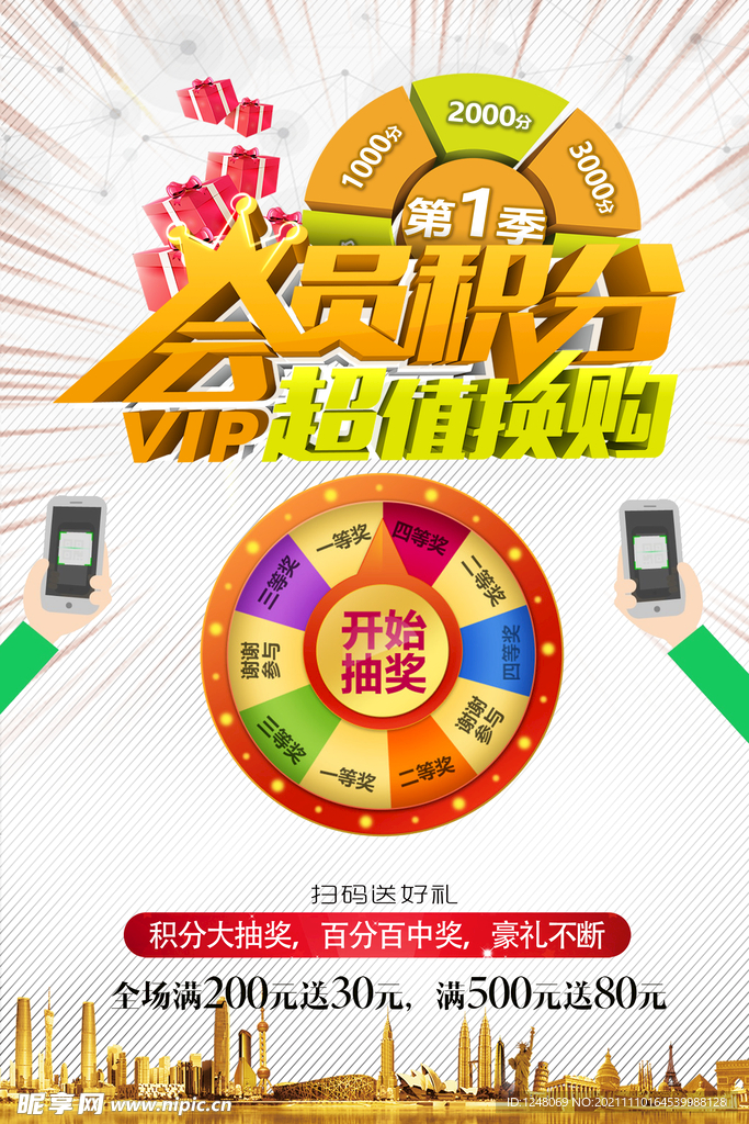 时尚积分兑换宣传促销海报