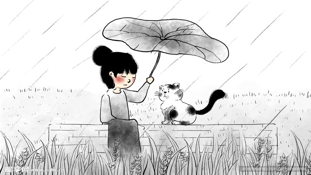 雨水节气海报