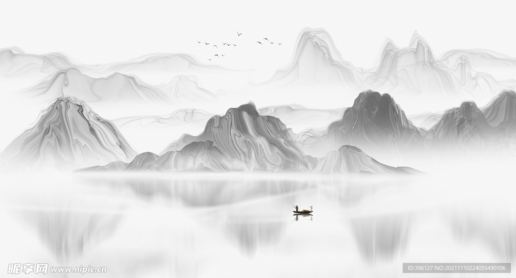 水墨国画山水