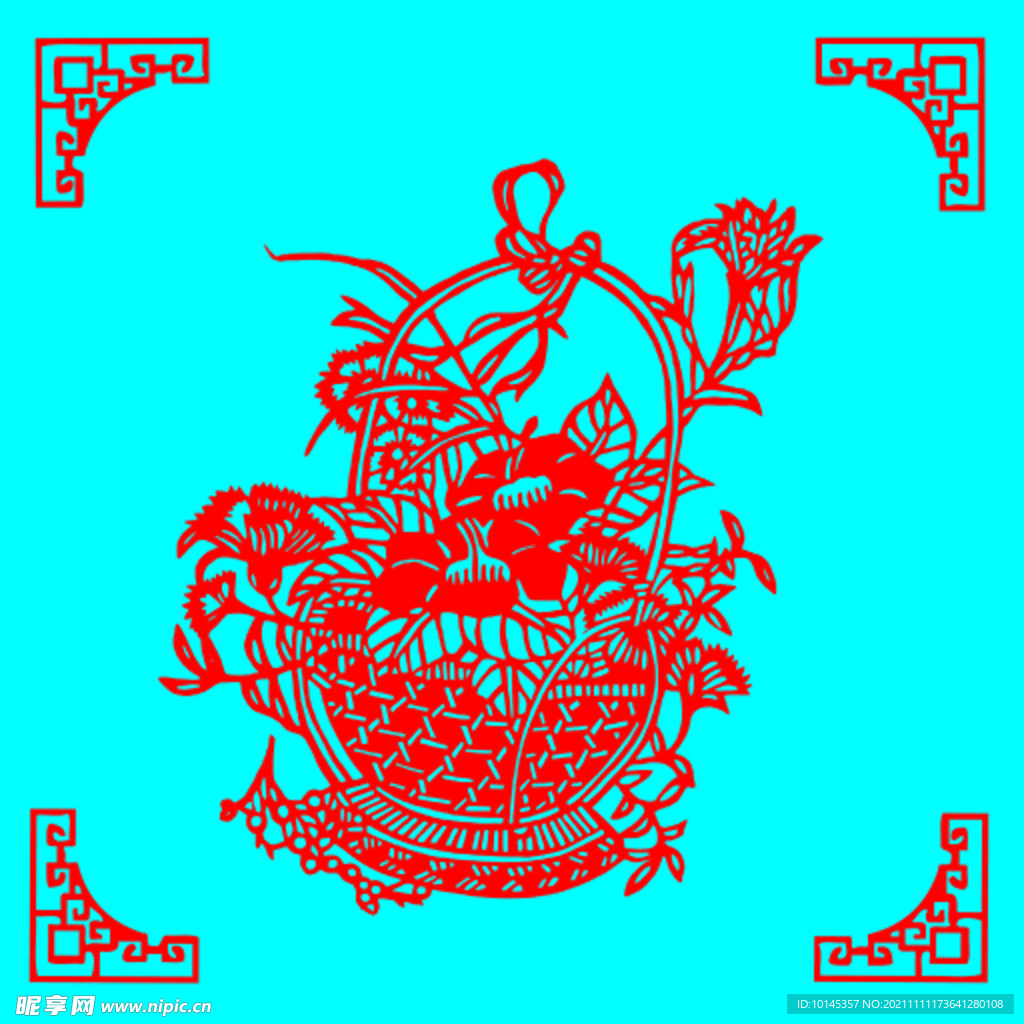 花篮剪纸