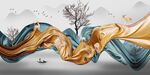麋鹿山水意境晶瓷画