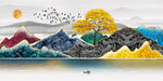 金箔山水意境晶瓷画