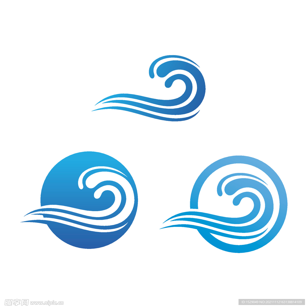 海水波浪图标  