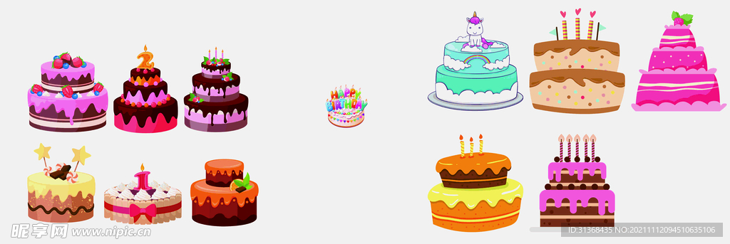 生日蛋糕矢量图