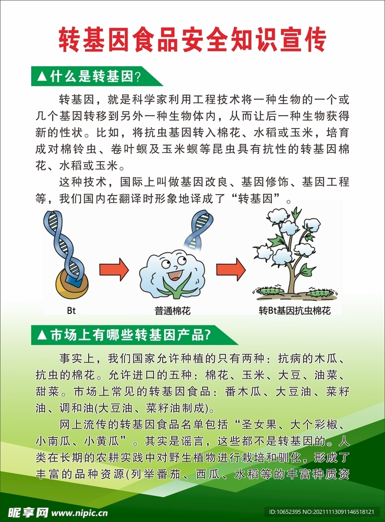 转基因食品安全知识宣传单