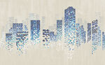 抽象剪影城市建筑背景墙