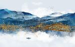 抽象山水禅意意境水墨装饰画