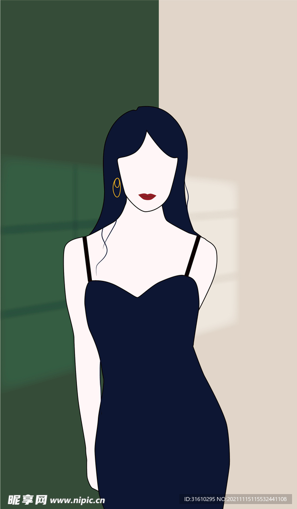 插画美女