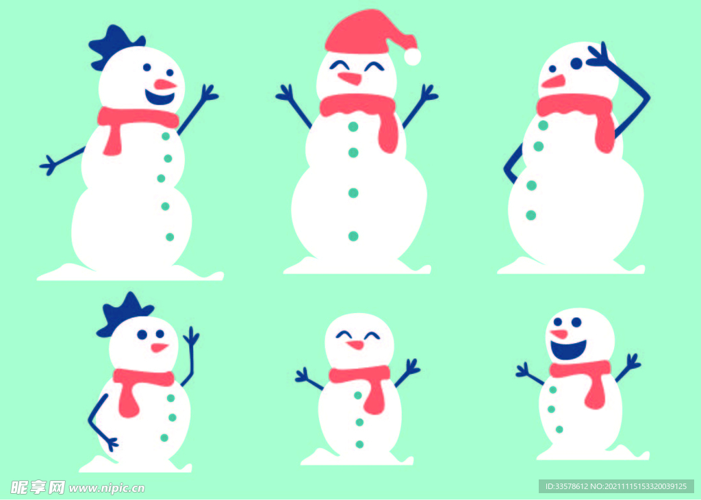 圣诞雪人矢量图