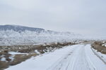 平山湖 地质公园公路雪景