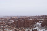 平山湖地质公园大峡谷雪景 