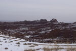 平山湖地质公园大峡谷雪景 
