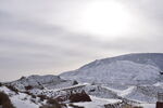 平山湖地质公园大峡谷雪景 