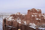 平山湖地质公园大峡谷雪景 