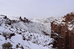 平山湖地质公园大峡谷雪景 