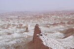 平山湖地质公园大峡谷雪景 